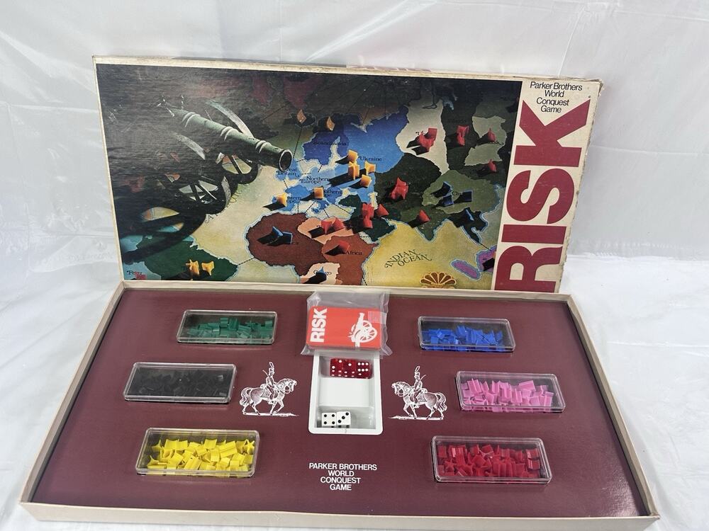 RISK Board Game Parker Brothers World Conquest Diplomacy Armies Vintage 1975